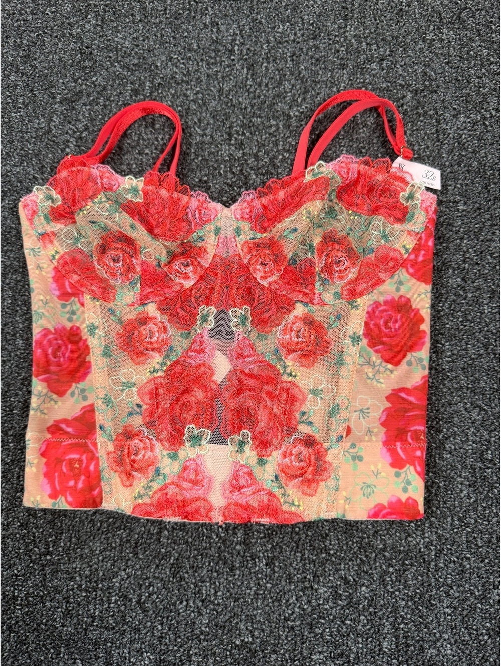 NWT Victoria's Secret Floral Longline Corset Bra Size 32B